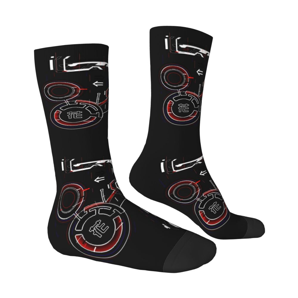 Techwear Men's Crew Socks Unisex Fun Japanese Future Tech Street Wear Style Spring Summer Autumn Winter Dress Socks