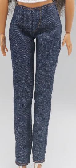 New 30cm 1/6 Doll jeans shorts velvet velvet halterneck vest set Daily Wear Clothes for Barbies doll Accessories