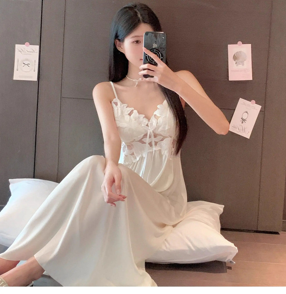 Tenue de nuit femme satinée – Nuisette ou ensemble robe