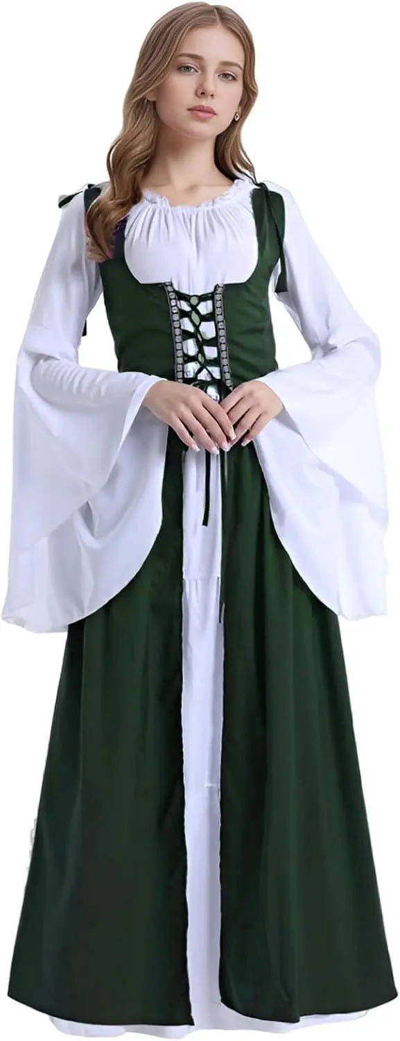Women Medieval Dress Ren Faire Costume Renaissance Outfit  Dress Halloween Costume for Women