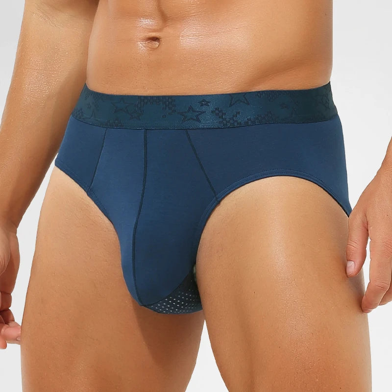 Scrotum Support Underwear Men's Briefs Modal Summer Thin Pants Ice Silk Breathable Mesh Sexy Shorts