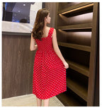 robe femme Summer Polka Dot Womens Dresses Elegant Square Neck