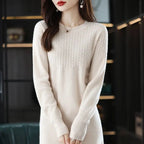 Robe longue femme en maille – Coupe droite et manches longues