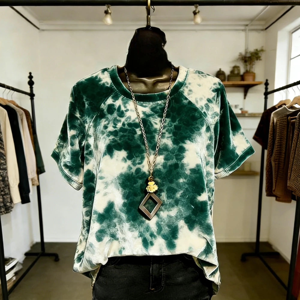 T-shirt femme imprimé dégradé – Streetwear coupe ample