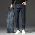 2026 Winter Fleece Thick Warm Men Jeans Slim Skinny Stretch Straight Classic Version of  Denim Plush Pants Male Brand Clothing