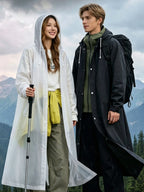 Unisex Adult EVA Waterproof Long Raincoat Hooded Drawstring Design Portable Outdoor Travel Fishing Camping Windproof Rain Wear