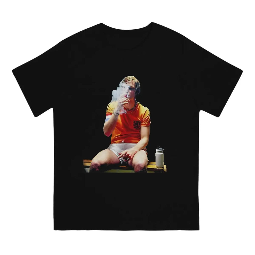 Handsome T Shirts for Men Pure Cotton Awesome T-Shirt O Neck Johan Cruyff Tees Short Sleeve Tops Gift Idea