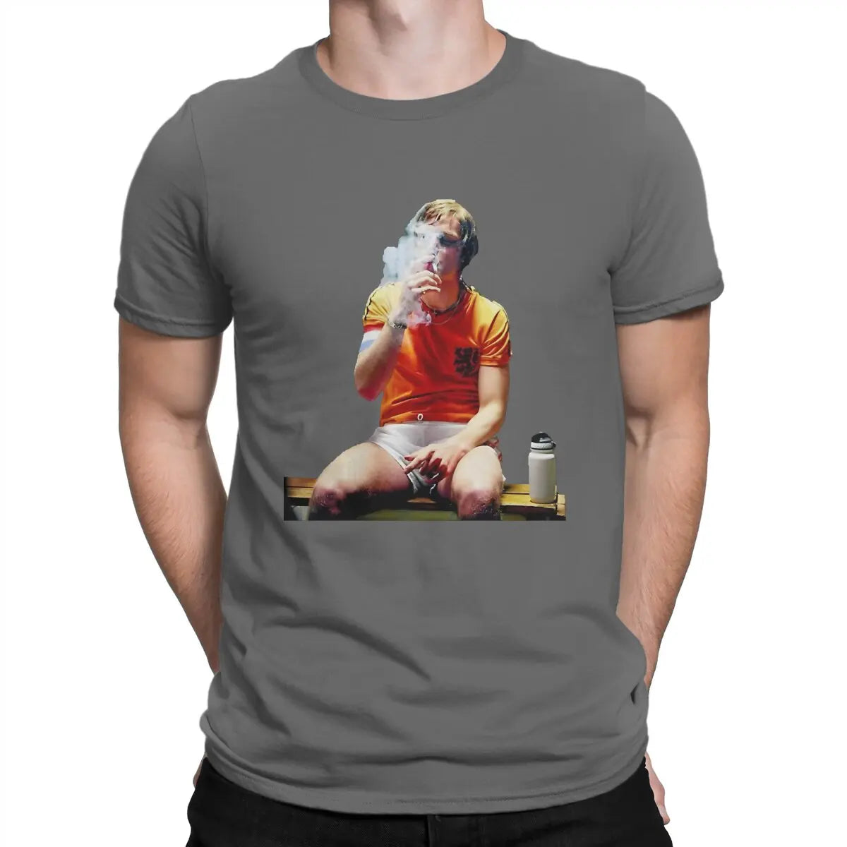 Handsome T Shirts for Men Pure Cotton Awesome T-Shirt O Neck Johan Cruyff Tees Short Sleeve Tops Gift Idea