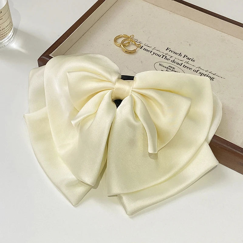 Women's Black Hair Clip French Temperament Bow Ponytail Clip Hair Accessories