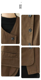Veste femme style japonais vintage – Col V et boutons