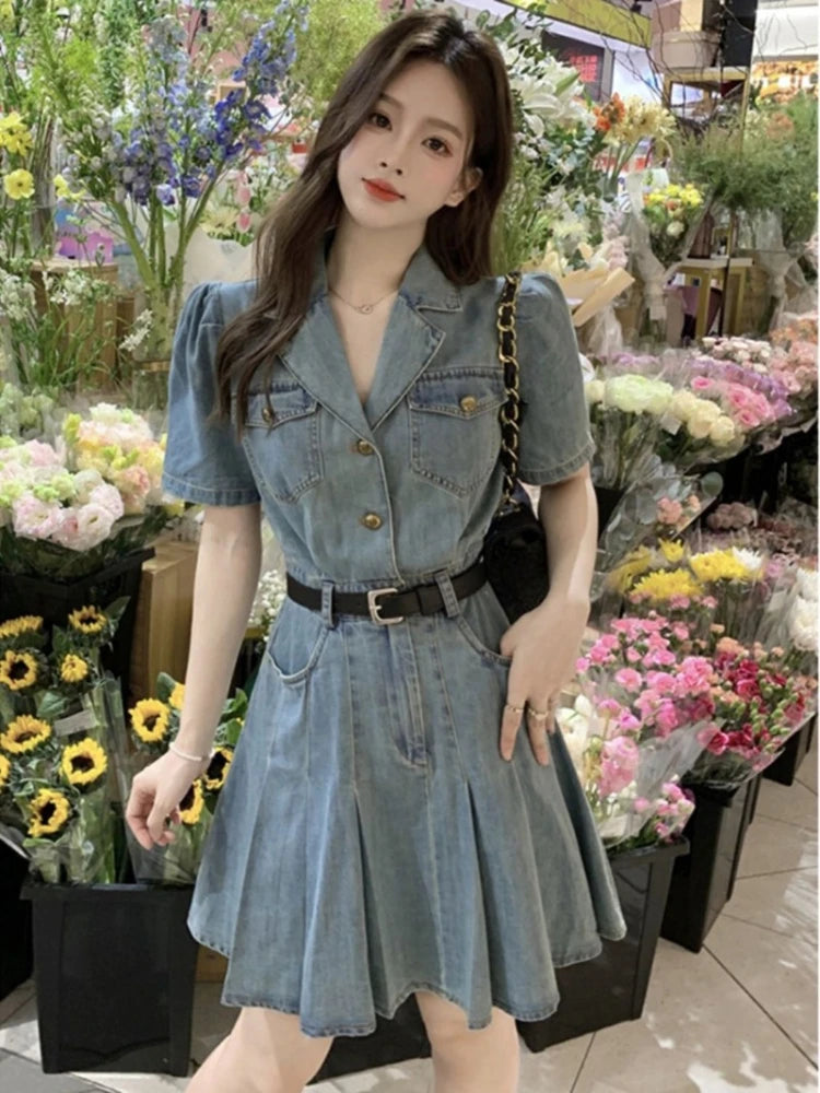 Female Dresses Coquette Bodycon Beach Sexy Corset Women's Dress Tight Denim Fashion Summer 2025 Korean Style Clothing One Pieces