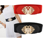 Fashion Women Retro Elastic Stretchy Dress Narrow Waist Belts Dress