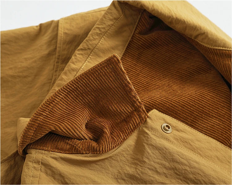 Veste Cargo Réversible Homme A+B – Poches Multiples Casual Américain Automne Hiver