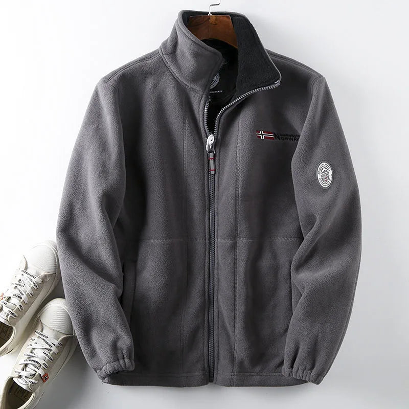 2025 New Winter Thicken Fleece Men Jacket Pockets Casual Polar Jackets Outdoor Cold-Proof Warm Overcoat Plus Size Outwear
