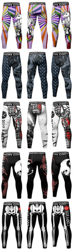 Legging Compression MMA Homme – BJJ Kickboxing Fitness Impression 3D