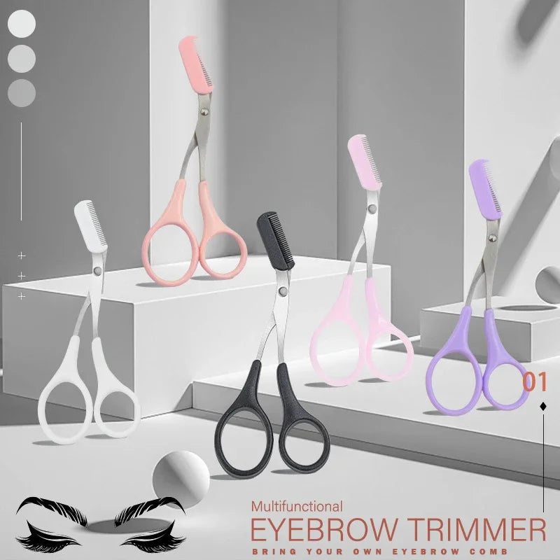 Eyebrow Trimmer Scissor Beauty Products for Women Eyebrow Scissors with Comb Beauty Scissors  Stainless Steel Makeup Accessories