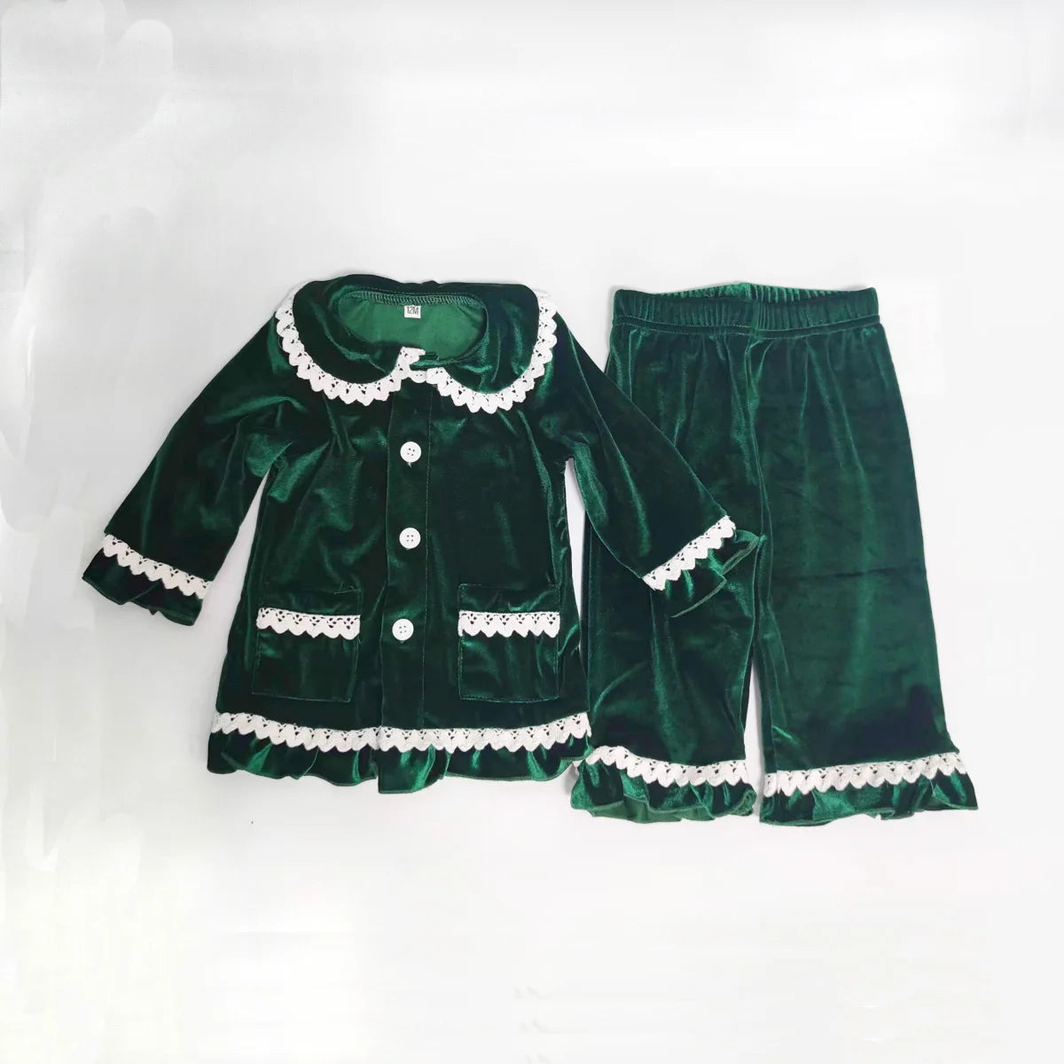 Ruffkids Velvet Baby Clothes Kids Pajamas Family Matching Pjs Loungewear Red Green Boys Girls Christmas Pyjamas Sets