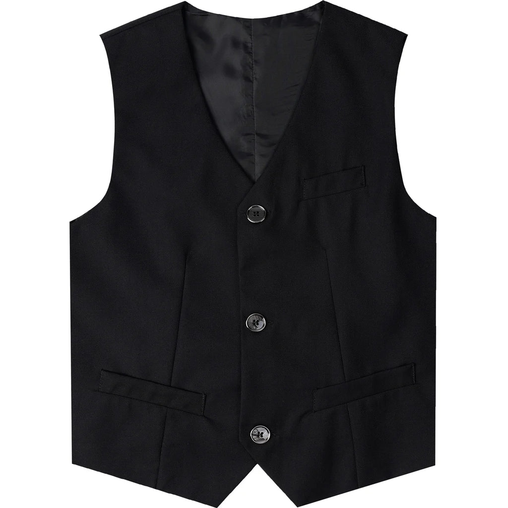 Kids Vest Children Black Boys Waistcoats Toddler Dress Suit Teenager Wedding Formal Piano Performance School Party Navy Clothes