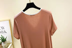 Plus size L to 6XL Modal V-Neck sleepdress summer women Loose homewear dress solid color casual long nightdress comfort homewear