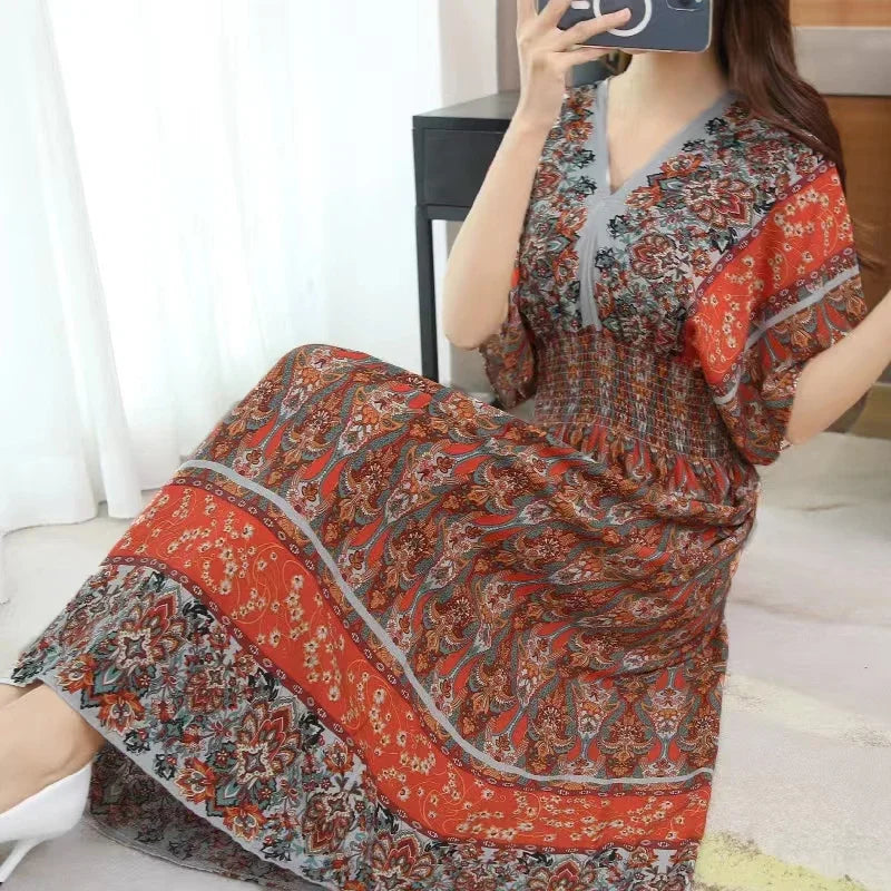 Robe Longue Bohème Imprimée
