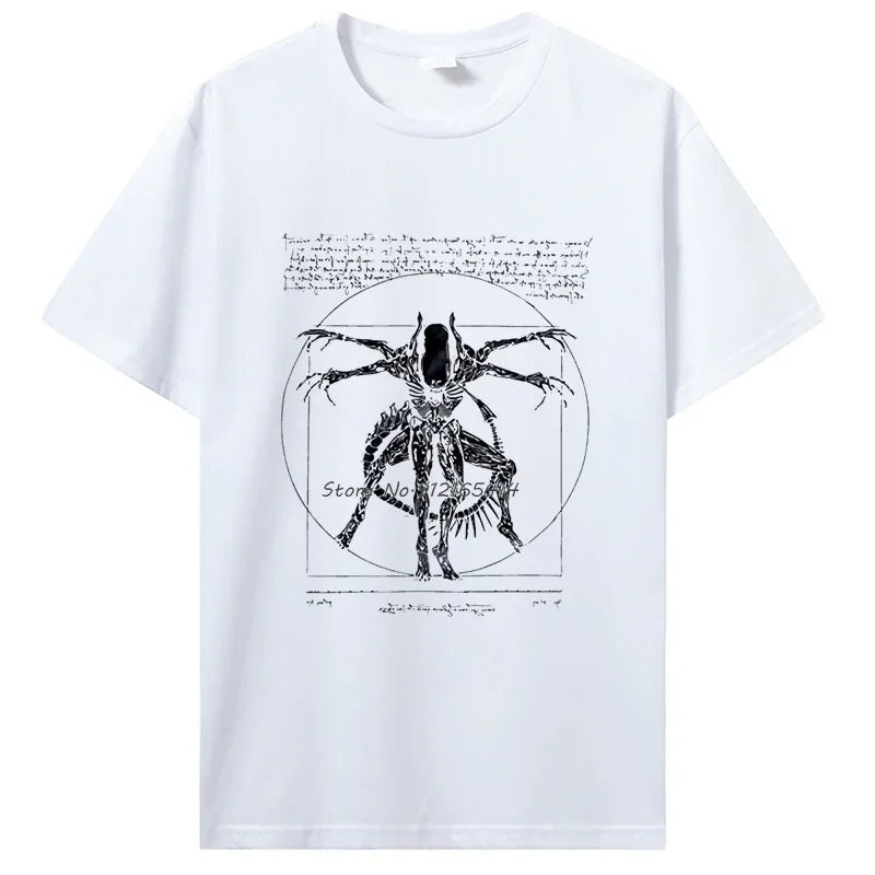 T-shirt gamer homme Da Vinci Alien – Streetwear imprimé
