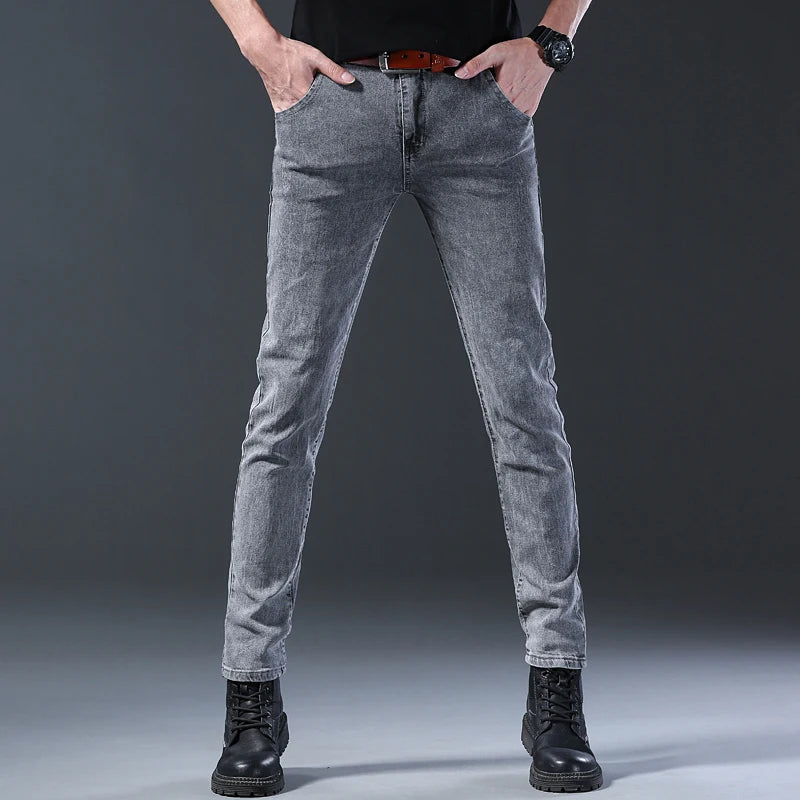 Jean gris slim homme – Denim stretch streetwear