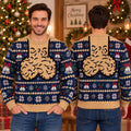 Men Christmas Ugly Shirt Funny Chest Hair Suspender Crew Neck Long Sleeve Snowflake Bell Green Red Blue Xmas Party Gifts