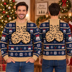 Men Christmas Ugly Shirt Funny Chest Hair Suspender Crew Neck Long Sleeve Snowflake Bell Green Red Blue Xmas Party Gifts