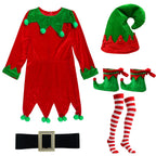 Enfant Elf Costume Christmas Toddler Niño Red Velvet Holiday Elfs Outfit Fancy Dress Up Costumes For Enfants New Arrivals 2026