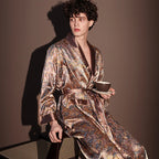Peignoir Homme Soie de Glace — Imprimé, Léger & Confortable