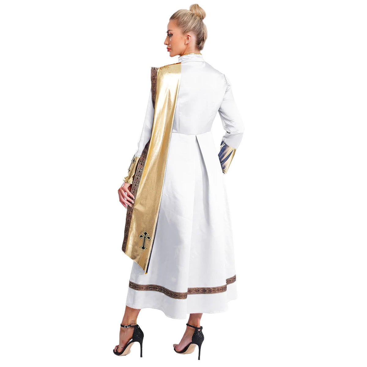 Robe longue femme asymétrique – Détails brillants
