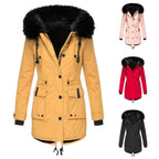 Adding Velvet Thickening Overcoming Outerwear Women's Cotton Jacket 2025 Winter Item Slimming Cotton Coat Outwear Jacket