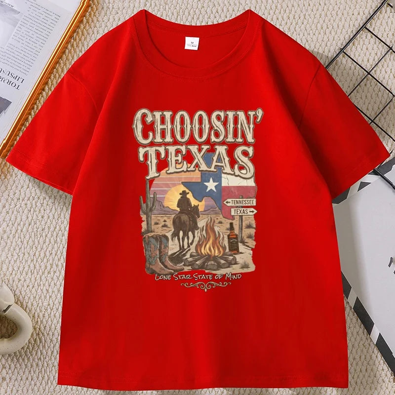 Vintage Country Music Merch T-shirt for Men Women Retro Western Cowboy T Shirt Soft Breathable Round Neck Tees Unisex Clothes