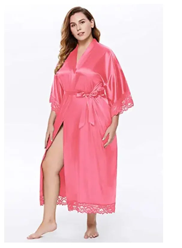 Robe de chambre femme satinée – Kimono de mariage