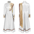 Robe longue femme asymétrique – Détails brillants