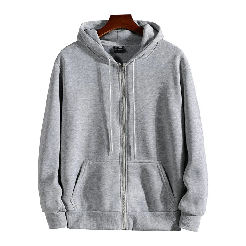 Hoodie homme zippé – Coton et polyester