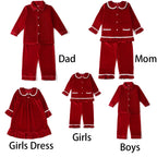Ruffkids Velvet Baby Clothes Kids Pajamas Family Matching Pjs Loungewear Red Green Boys Girls Christmas Pyjamas Sets