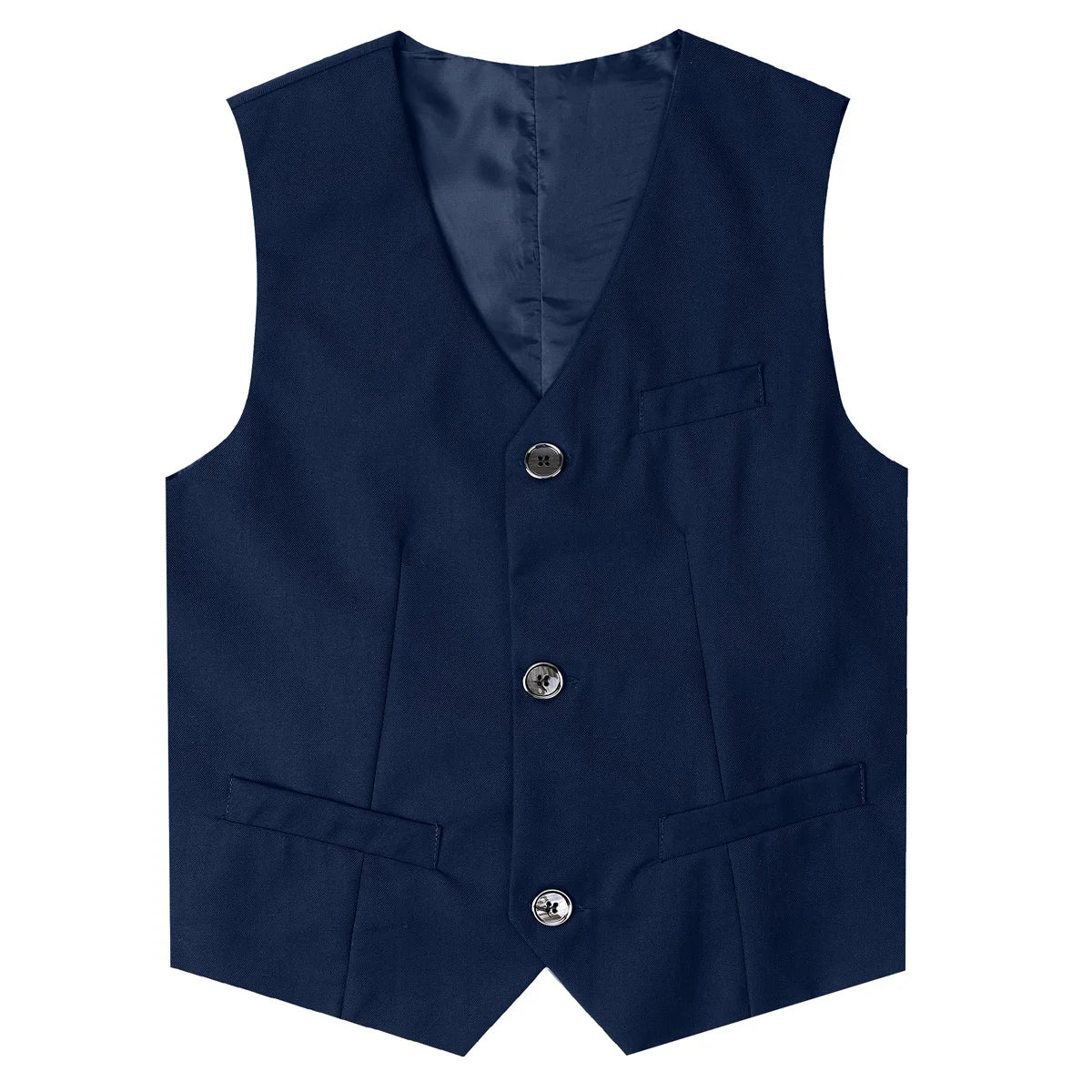 Kids Vest Children Black Boys Waistcoats Toddler Dress Suit Teenager Wedding Formal Piano Performance School Party Navy Clothes
