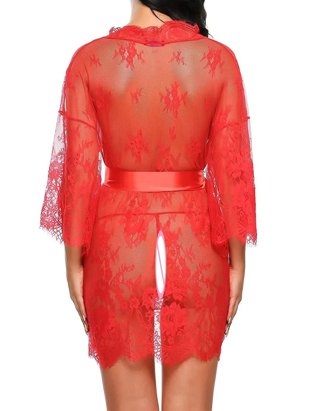 Kimono Dentelle Transparent Femme