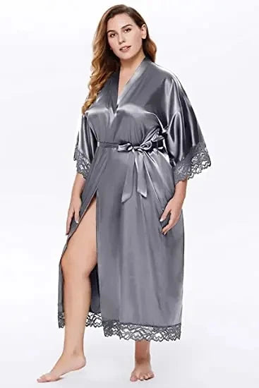 Robe de chambre femme satinée – Kimono de mariage