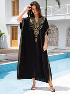 Boho Dress Women's Fashion Cotton Embroidered Beach Sun Protection