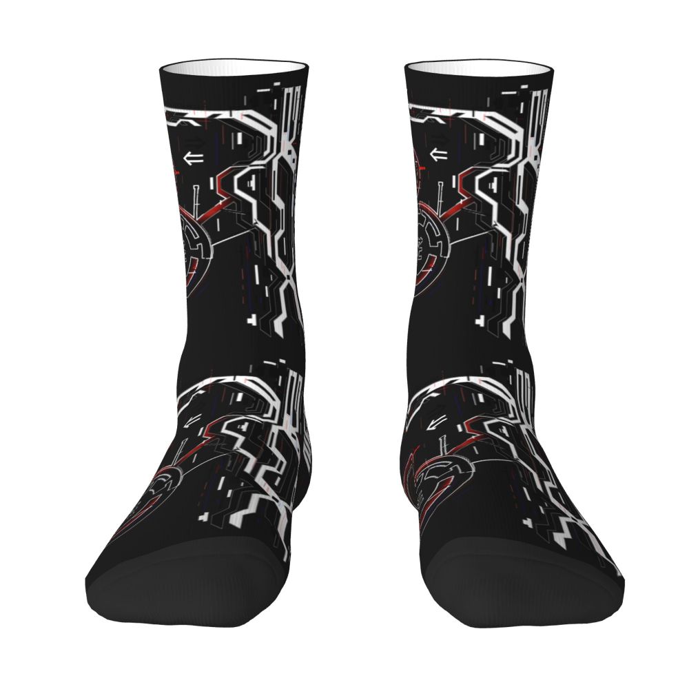 Techwear Men's Crew Socks Unisex Fun Japanese Future Tech Street Wear Style Spring Summer Autumn Winter Dress Socks