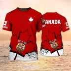 T-shirt Canada à feuille d’érable – Streetwear imprimé 3D