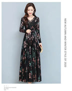 Spring Autumn New Women Dress Elegant Temperament Long A-Line Dress