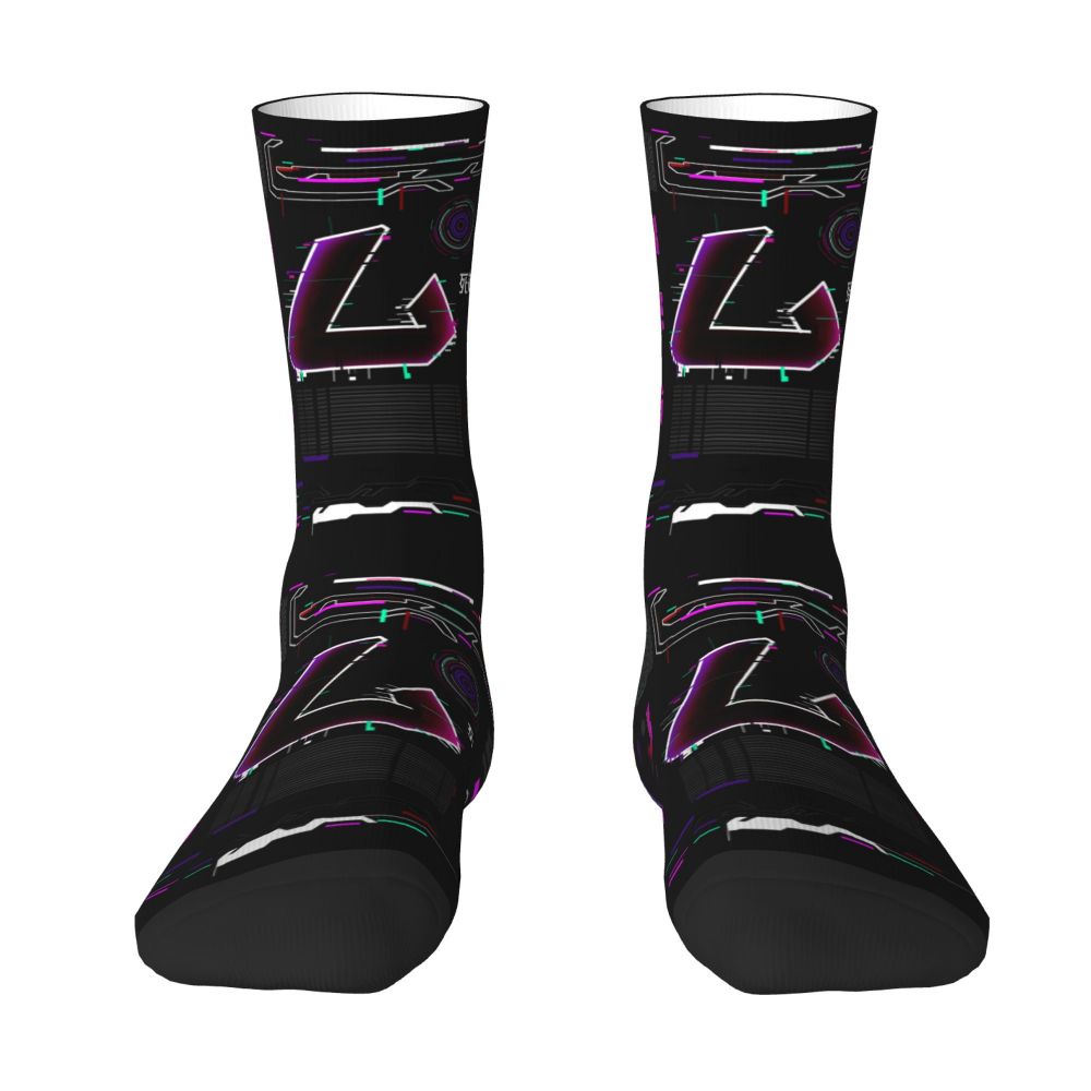 Techwear Men's Crew Socks Unisex Fun Japanese Future Tech Street Wear Style Spring Summer Autumn Winter Dress Socks
