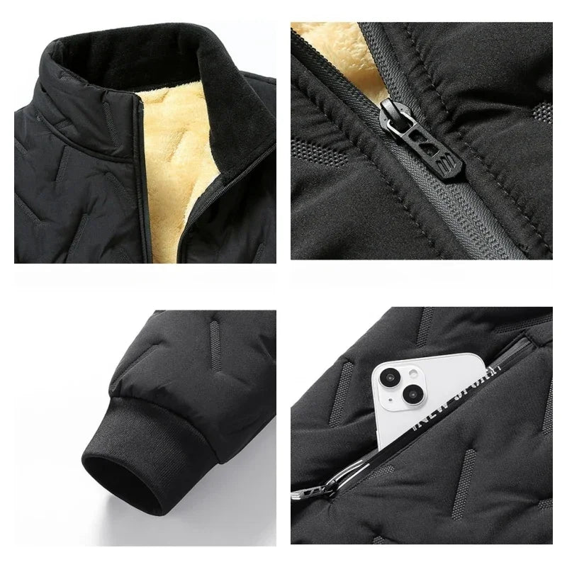 Parka Homme Laine d’Agneau – Imperméable Légère Col Montant Hiver