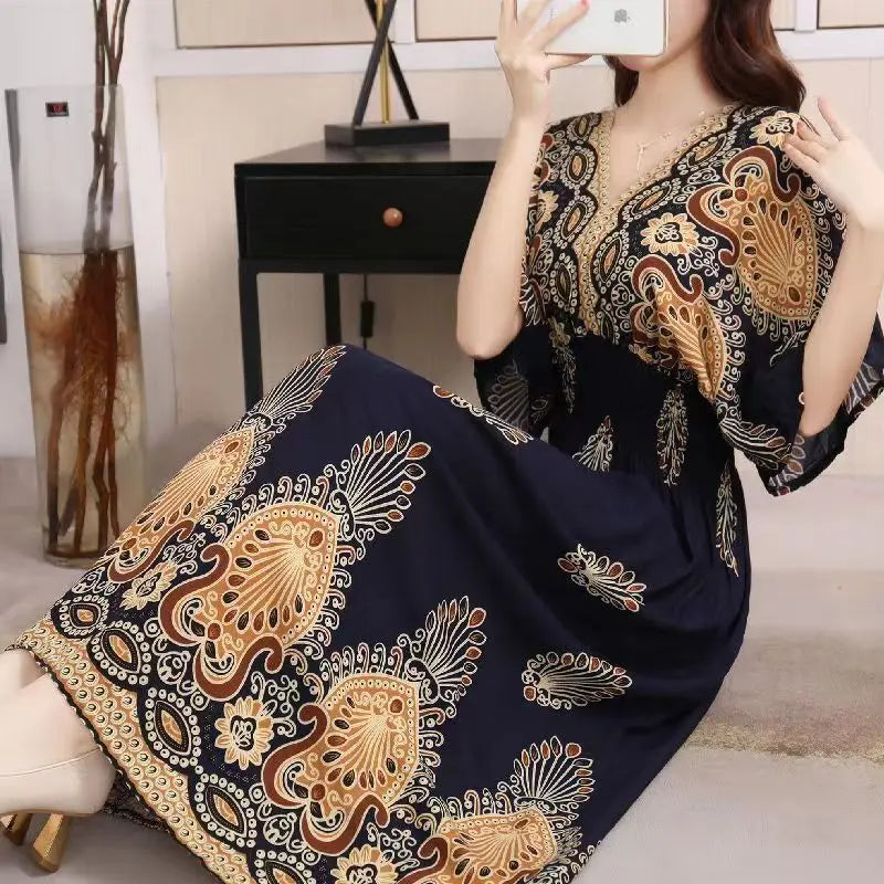 Robe Longue Bohème Imprimée