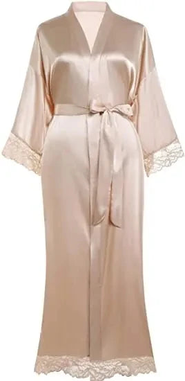 Robe de chambre femme satinée – Kimono de mariage