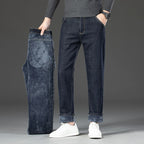 2026 Winter Fleece Thick Warm Men Jeans Slim Skinny Stretch Straight Classic Version of  Denim Plush Pants Male Brand Clothing