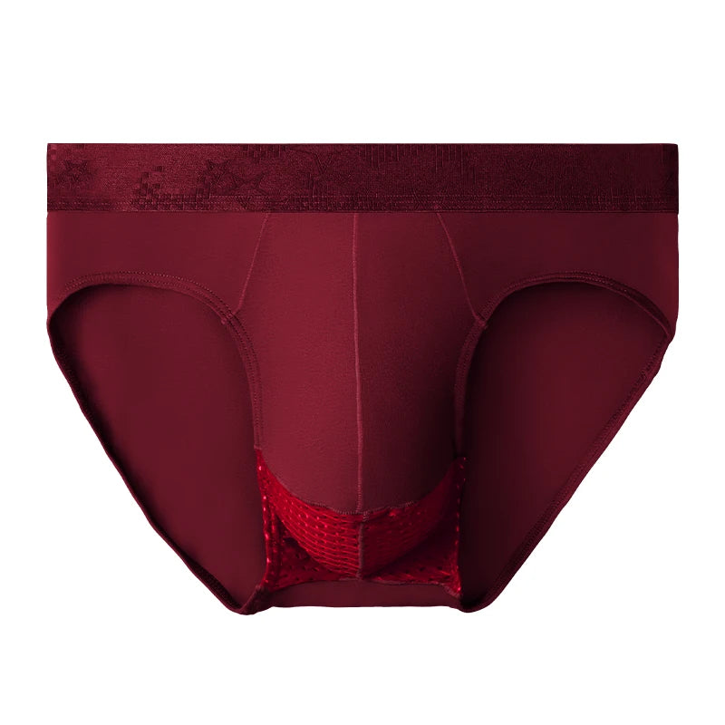 Scrotum Support Underwear Men's Briefs Modal Summer Thin Pants Ice Silk Breathable Mesh Sexy Shorts